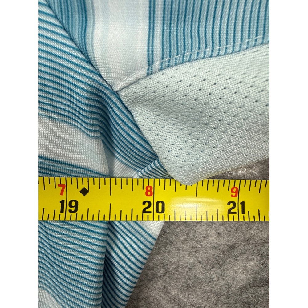 Adidas ClimaCool Mens Medium Blue Striped Golf Polo Conestoga Golf Club Shirt - Picture 12 of 13
